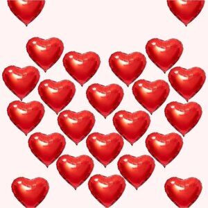 Valentine's day 20pcs heart shaped decorative foil ballons Red color